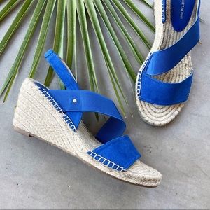 Adrienne Vittadini Royal Blue Espadrille Wedge Sandals